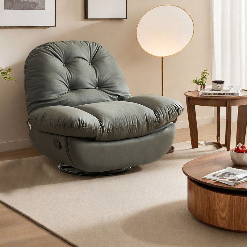 Fauteuil inclinable ergonomique rotatif en similicuir, Gris