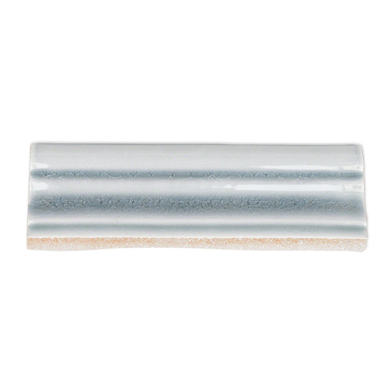 Delphi 6" x 2" Polished Ceramic Chair Rail Tile Trim, Blue