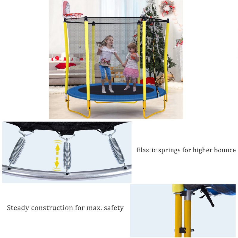 5.5' Round Trampoline with Safety Enclosure