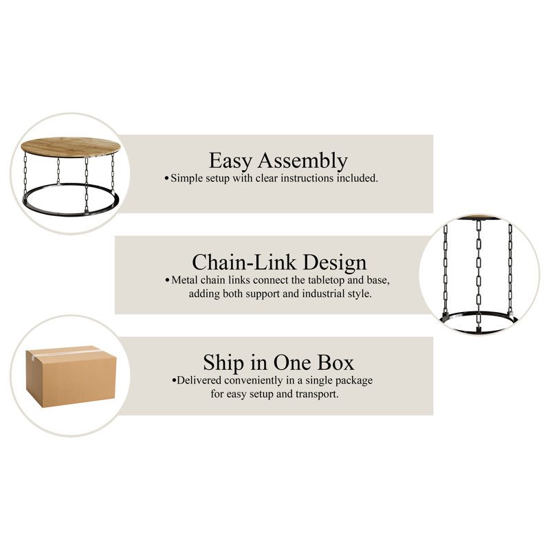 3 Pcs Metal Coffee Table Set in Light Oak, Light Oak