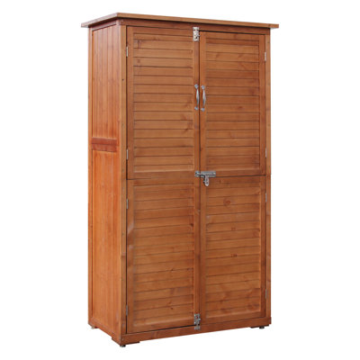 60-Inch Solid Wood Outdoor Storage Shed, Brown