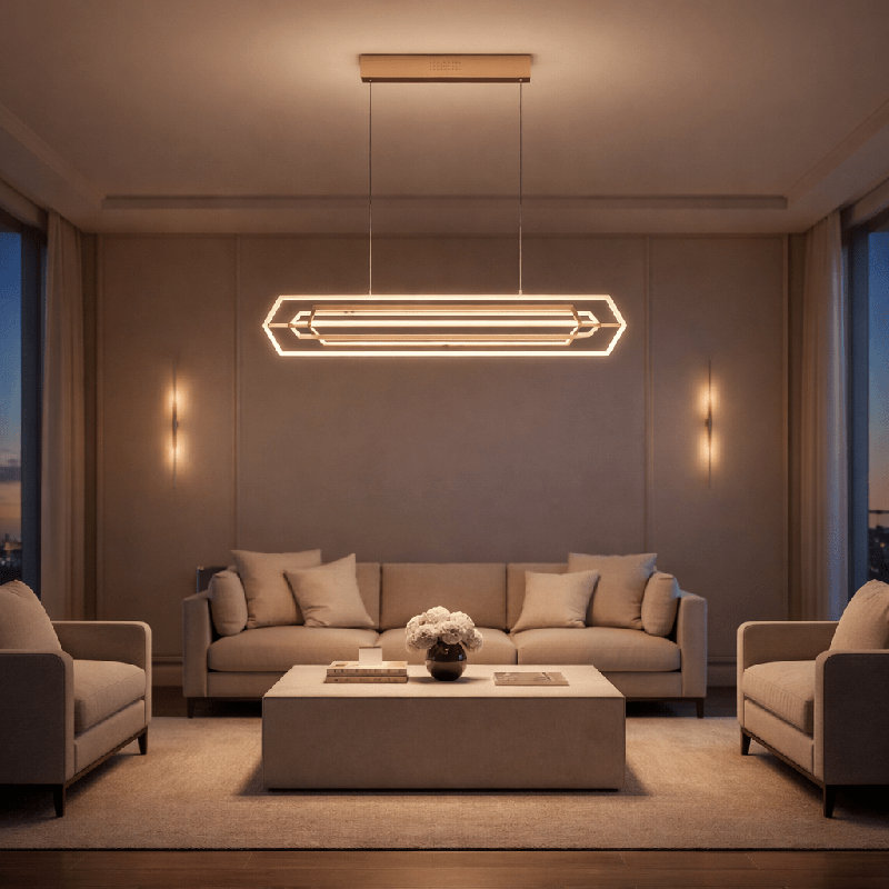 Hexa Verge Hexagon Linear LED Chandelier