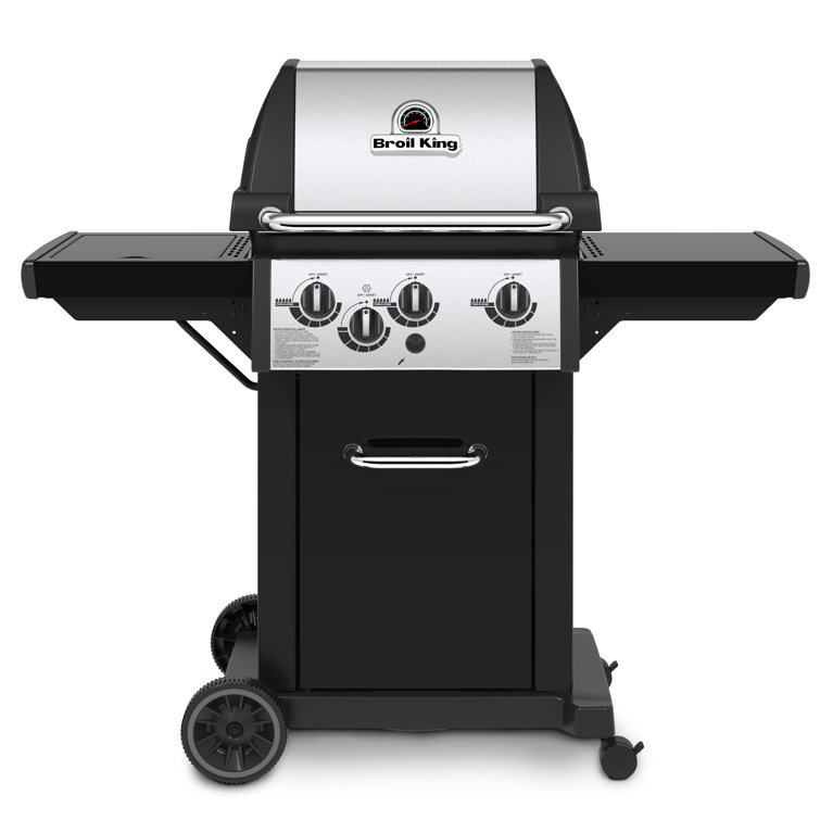 Broil King Monarch 340 3-Burner Gas Grill in Black with Side Burner
