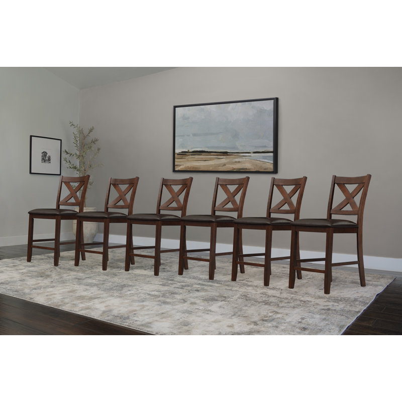 Chaise en bois massif Pettry (ensemble de 6)