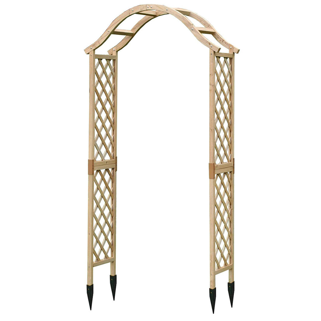 140cm W x 40cm D Solid Wood Arbour in Natural