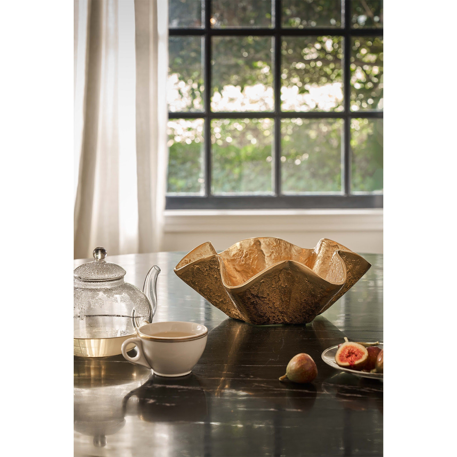 Pedicoat Metal Bowl Small, Brass, 4.75" H x 13" W x 13" D