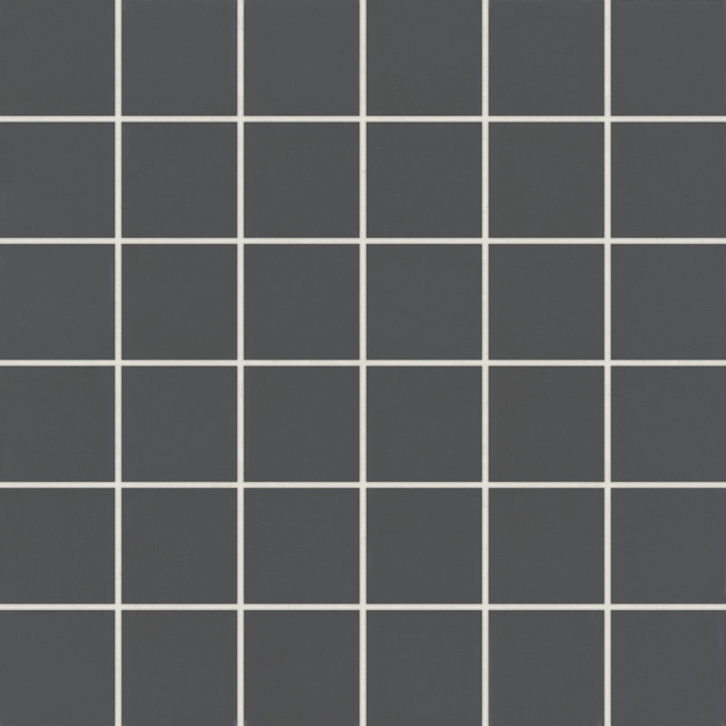 Marin 2" x 2" Square Matte Porcelain Mosaic Tile, Black Sea