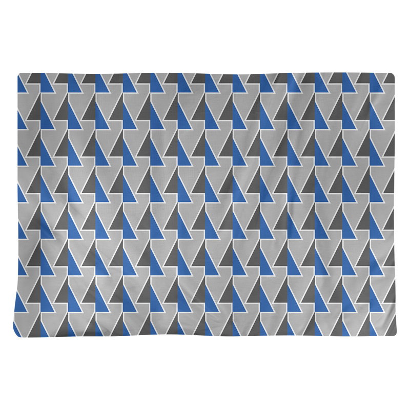 Napperon en coton 18 po à flèches changeées, Bleu/gris/noir, Coton