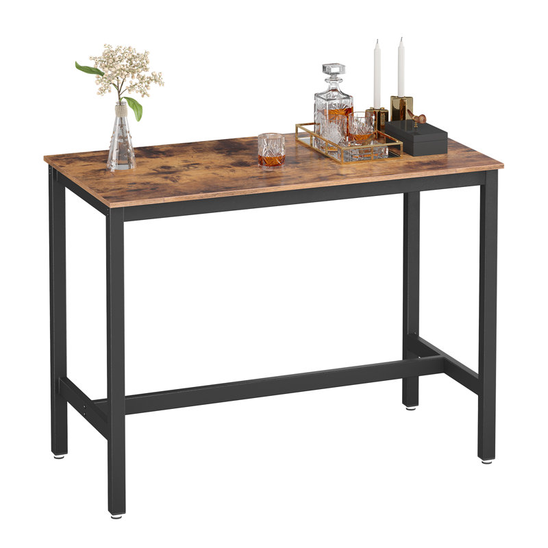 Millan 47.24 " L Steel Bar Cabinet, Rustic Brown