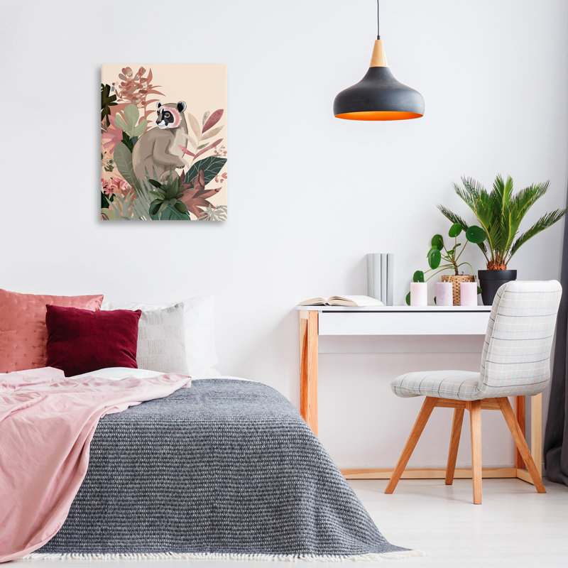 «Lemur & Tropical Plants» par Fab Funky, H 30 po x l 24 po x P 1,5 po