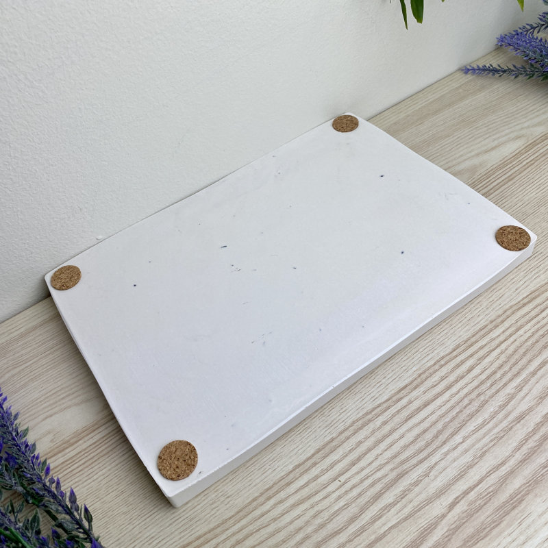 Rectangle Decorative Tray, White