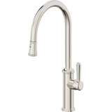 Davoli Pull-Down Kitchen Faucet with Button Sprayer - High Arc Spout
