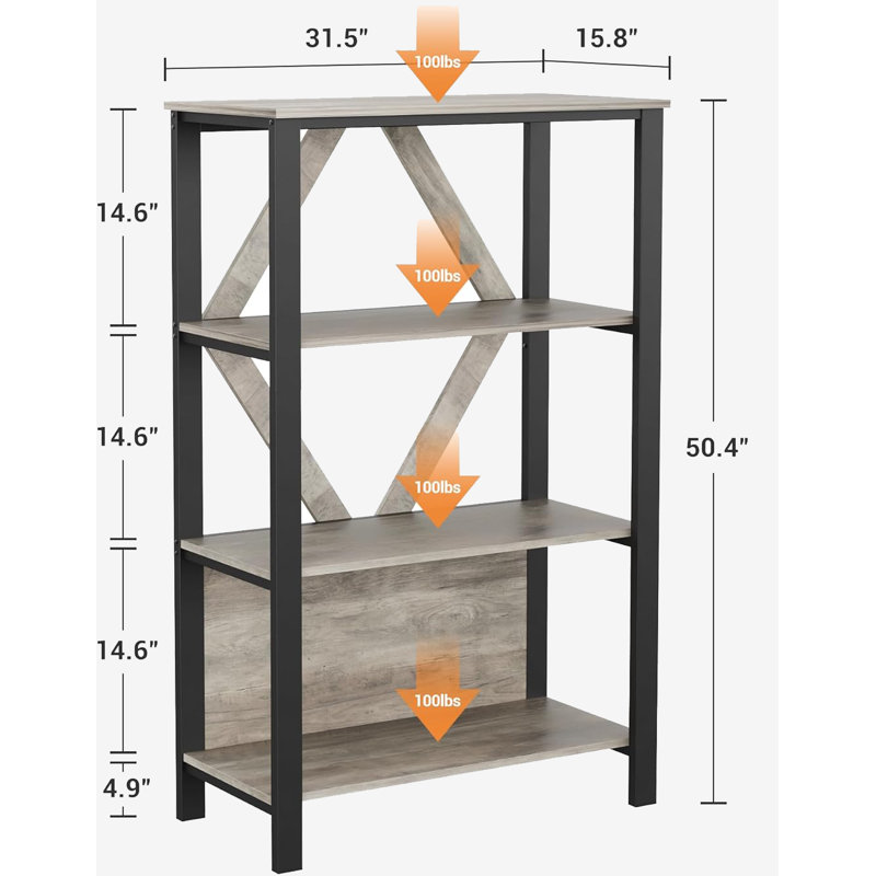 98cm H x 15.5cm W Metal Etagere Bookcase