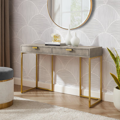 Console en faux chagrin Yadira