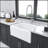 Ceramic White 24 Inch Kitchen Single Bowl Farmhouse Sink Rectangular Vessel Sink