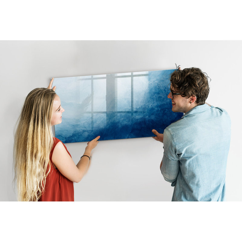 Magnetic Memo Board Whiteboard - 120 x 60 cm - With Marker and Magnets - Water abstraction
