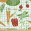 Prue Food with Carrot Pepper Soybean Pumpkin Slice and Pease Fabric