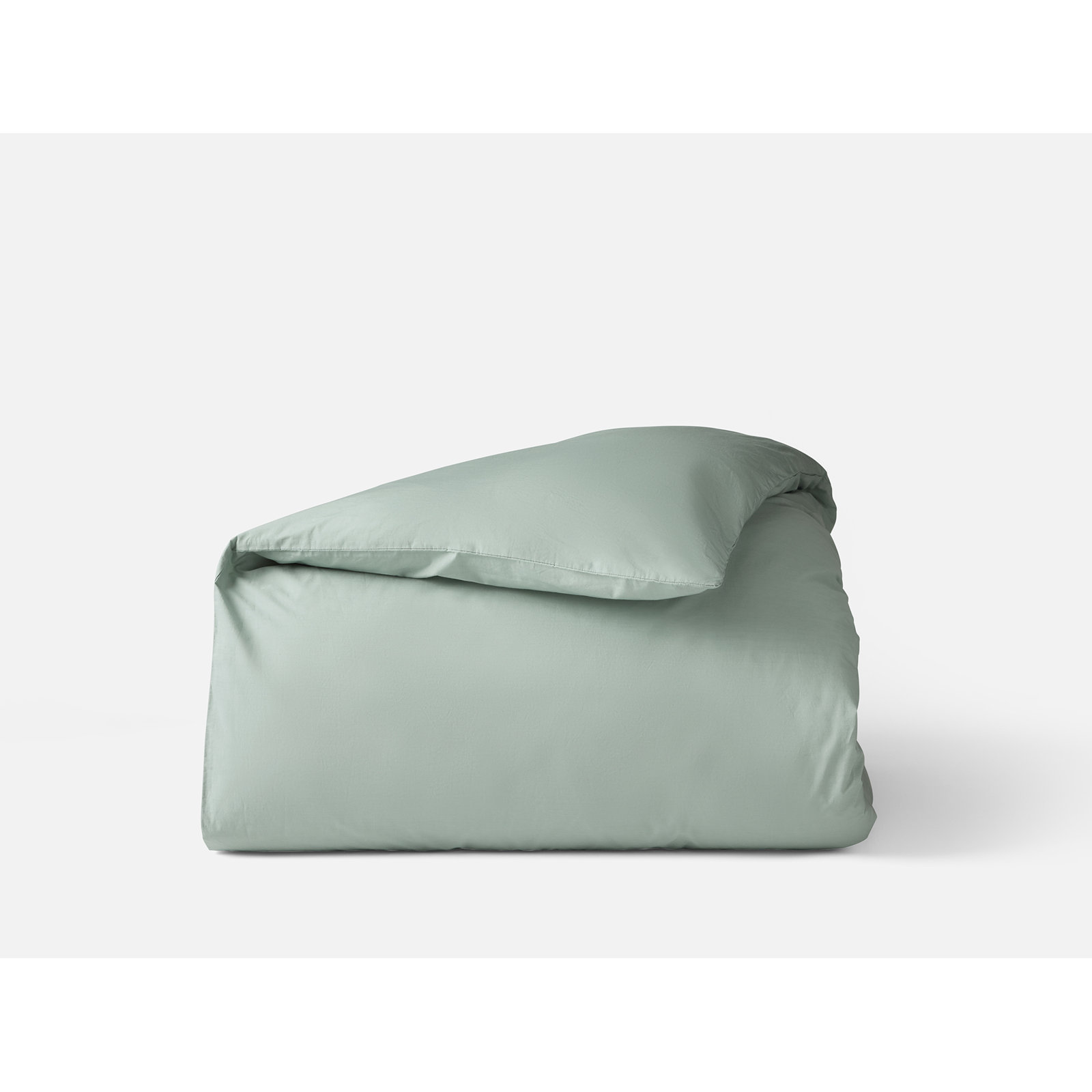Cotton Percale Duvet Cover, Twin Duvet Cover, Seafoam