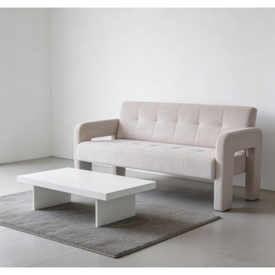 Modern Upholstered Double Armchair, Compact Leisure Sofa with Dual Armrests, Matches Single Chair for Living Room Bedroom