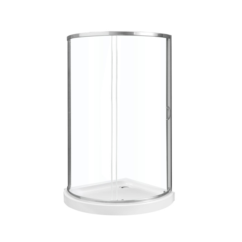 OVE Decors Breeze 35 in. Round Shower Kit w/ Clear, Base, Nickel