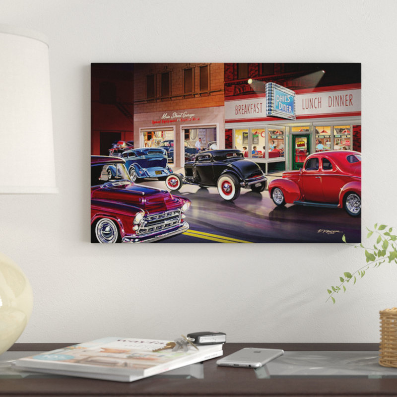 «Phil's Diner» par Bruce Kaiser, reproduction d'art sur toile tendue, H 8 po x l 12 po x P 0,75 po, Toile tendue