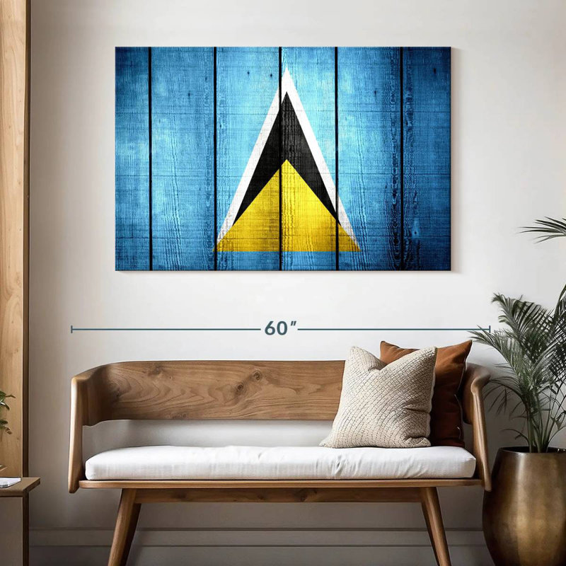 Wood Style Saint Lucia Flag