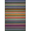 Multi Colour Line Striped Fringed Creative Modern Decorative Machine Washable Area Rug-750915366