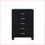 Commodes et amp; Armoires-penderie: Commode glamour à 5 tiroirs avec quincaillerie glamour | Noir | Bois massif et panneau de fibres à densité moyenne