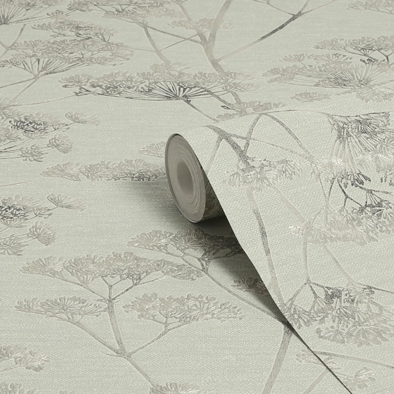 Boutique Serene Seedhead Floral Wallpaper, Green