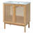 30-Inch Bathroom Vanity Crafted From Natural Materials, Featuring Handmade Rattan Doors And Soft-Closing Mechanisms