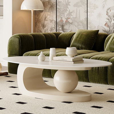 Cream wind rock board end table