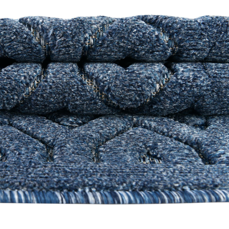 Tapis intérieur / extérieur bleu marine Heckstall, Carré 7 pi 10 po