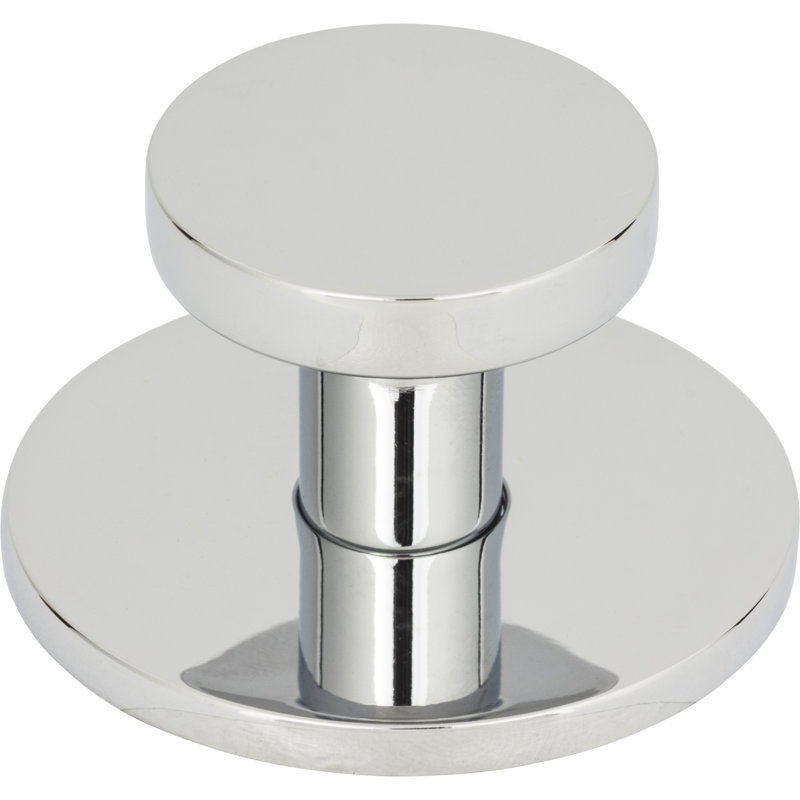 Polished Chrome Round Modern Cabinet Knob with Mounting Hardware