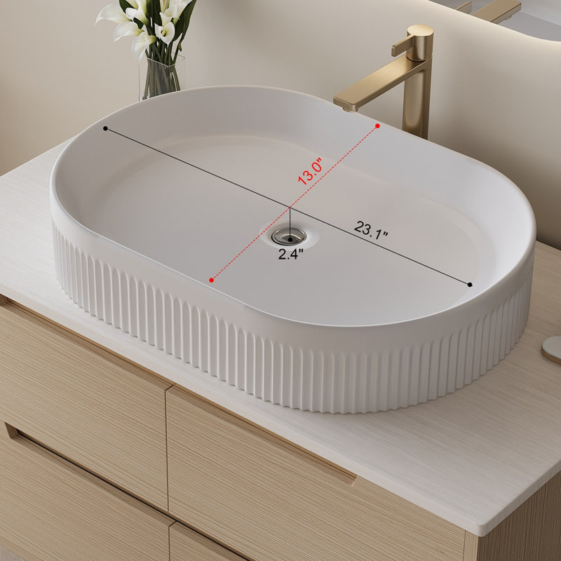 Meuble-lavabo de 36 pouces, autoportant ou mural avec lavabo intégré en céramique et tiroirs à fermeture en douceur