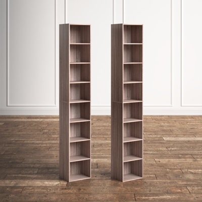 Brenya 8-Tier Thin and Tall Bookshelf with Open Adjustable Shelf
