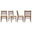 Chaise d'appoint moderne du milieu du siècle en bois massif, chaise de salle à manger à dossier échelle, avec assise tissée (ensemble de 4)-1147217445