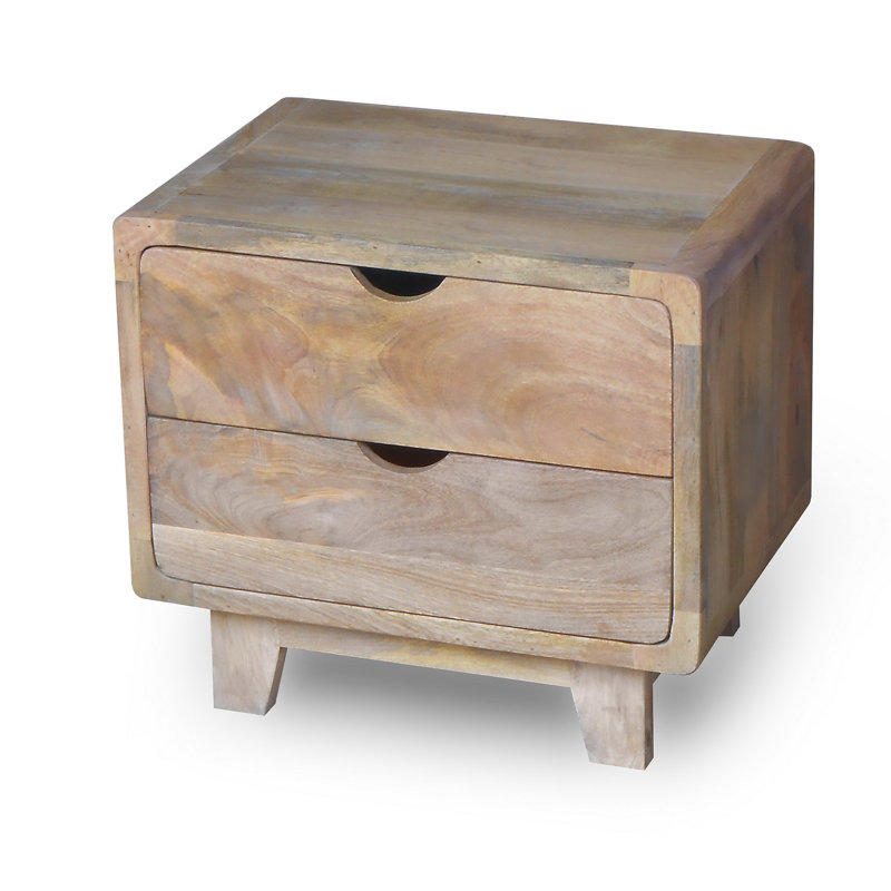 Paquette 55cm W Solid Wood Bedside Table