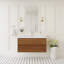 Meuble-lavabo flottant avec lavabo intégré et rangement mural