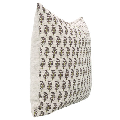 Fabdivine Floral Unique Block Print design Pillow Cover- Lil Paisely