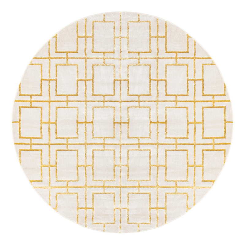 Corando Geometric Indoor Rug, Round 7'10"