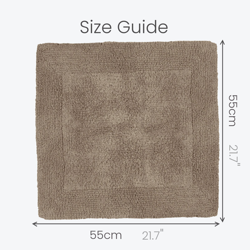 Nagelly Reversible Square Bath Mat, Mocha