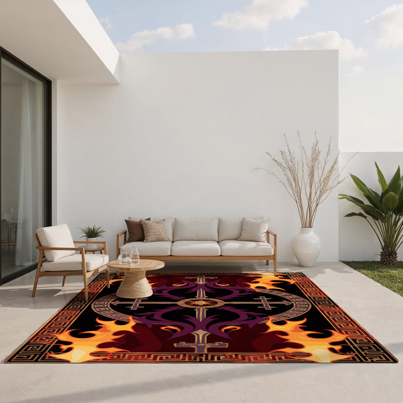 Tapis intérieur et extérieur Rose Of Antiquity, Rectangulaire 8 pi x 10 pi