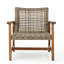 Ensemble de fauteuils club d'extérieur en bois d'acacia avec cadre en bois d'acacia, ensemble de 2 pièces