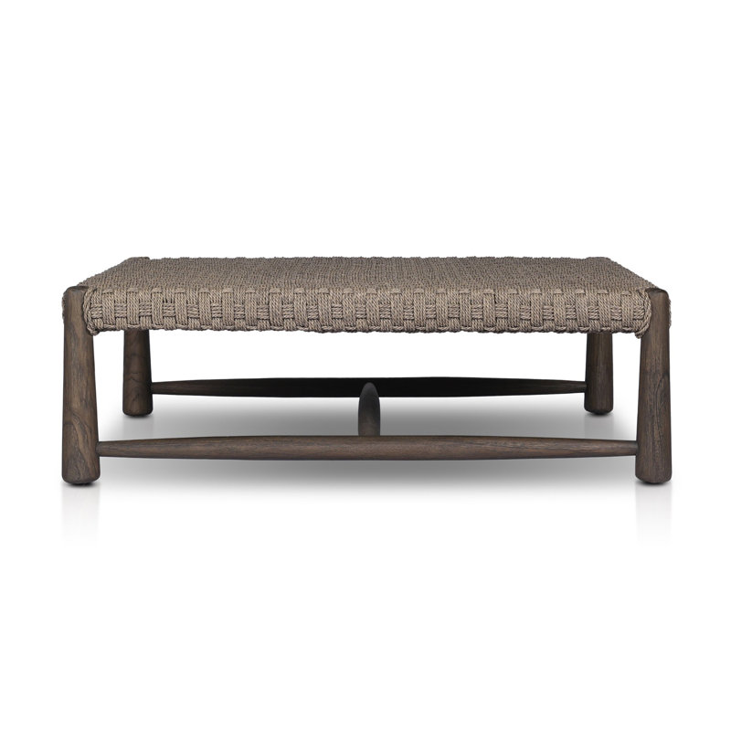 Savio Outdoor Coffee Table, Dark Textured Woven