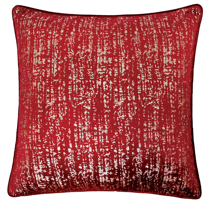  Housse de coussin carré et insert, Rouge, 20 po x 20 po, Plumes