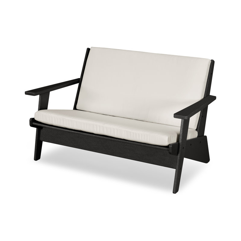 Riviera Modern Lounge Loveseat, Black, Granite