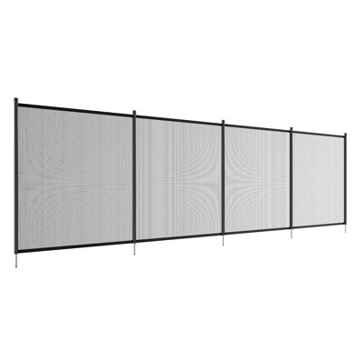 4x12 FT Removable Pool Fence with Teslin PVC Mesh - Durable Child Safety Barrier for Inground Pools