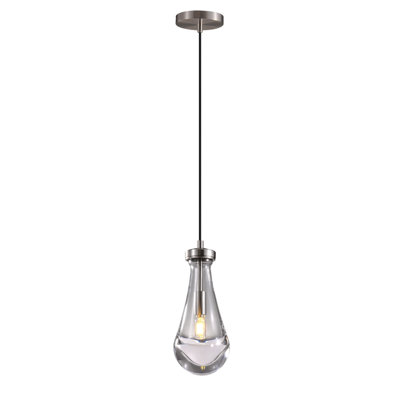 Luminaire suspendu pour îlot de cuisine 1 lumière avec verre transparent Raindrop