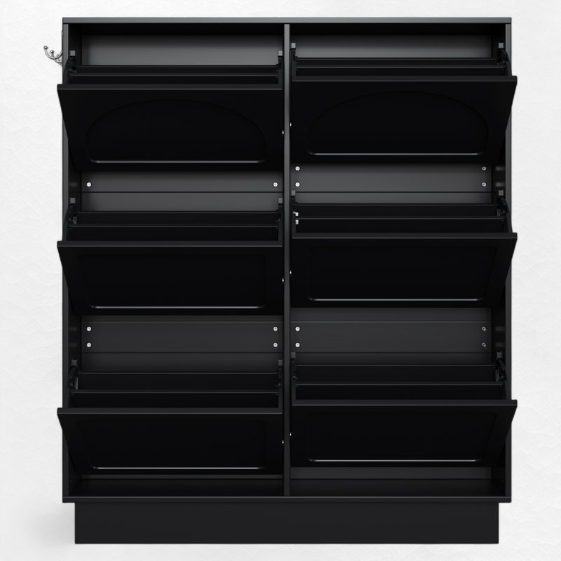 24 Pair Shoe Storage Cabinet, Black