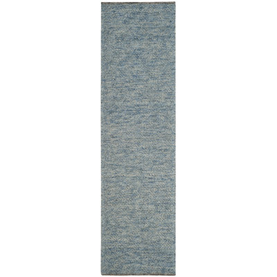 Tulane Hand Woven Wool/Cotton Geometric Rug in Blue